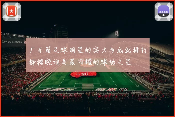 广东籍足球明星的实力与成就排行榜揭晓谁是最闪耀的球场之星